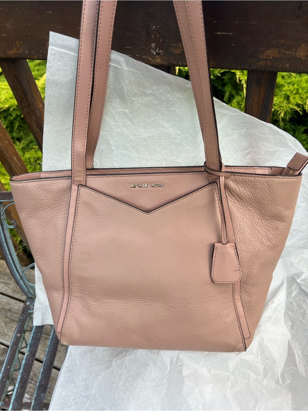 Michael Kors large mauve pebbled leather shoulder bag - Picture 9 of 16